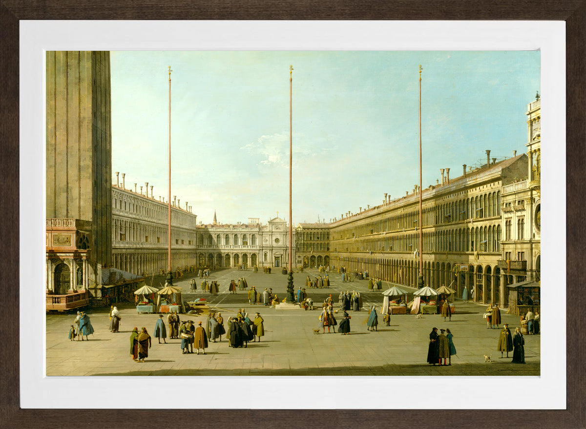 Canaletto Print, The Piazza San Marco — brown frame