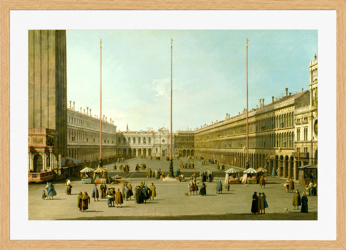Canaletto Print, The Piazza San Marco — oak frame