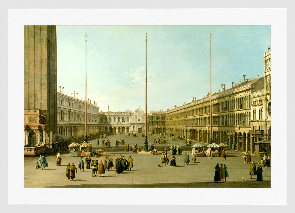Canaletto Print, The Piazza San Marco — white frame
