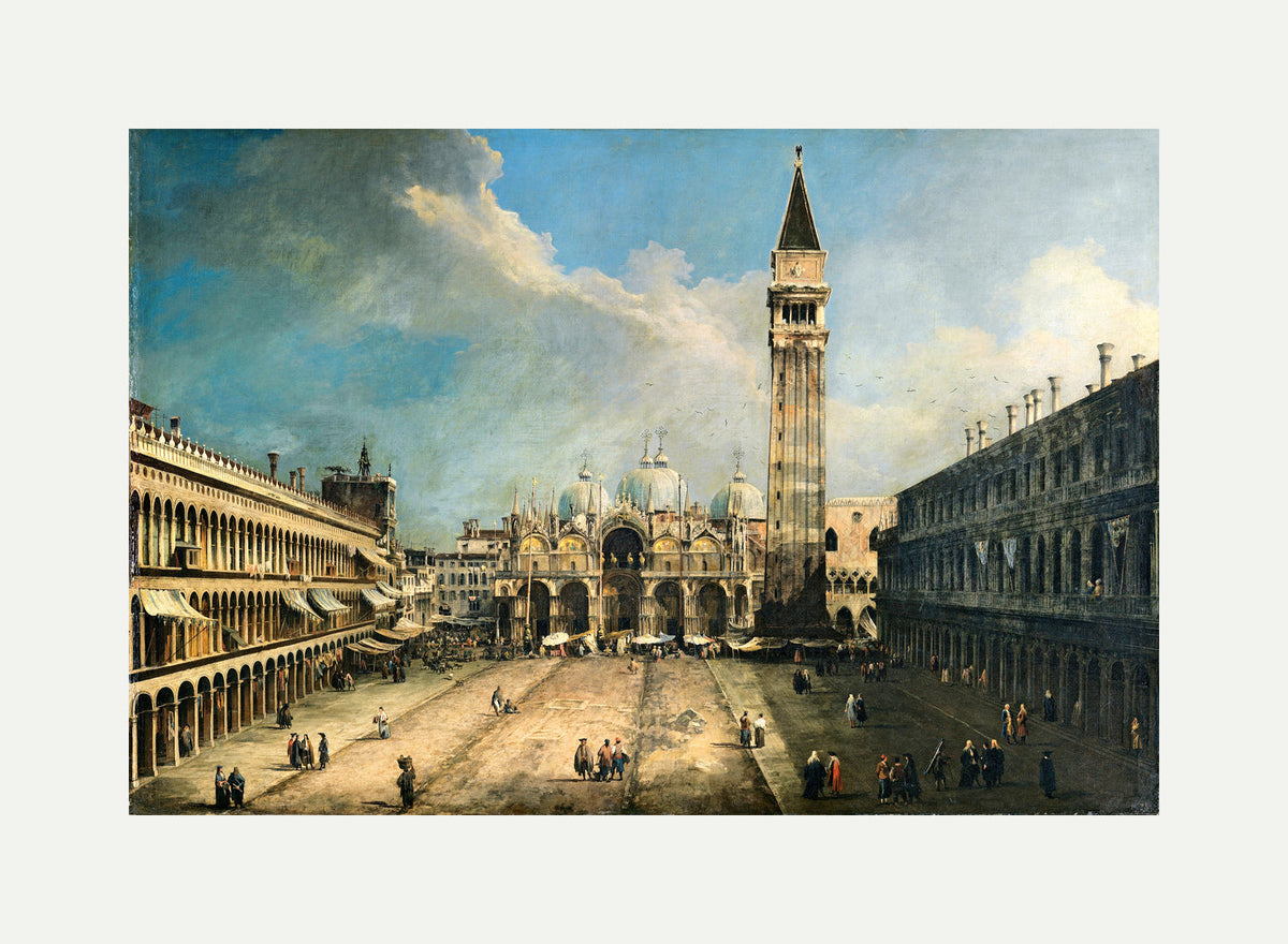 Canaletto Print, The Piazza San Marco in Venice (1723-1724) — rolled canvas