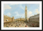 Canaletto Print, The Piazza San Marco, Venice, looking east towards the basilica — black frame