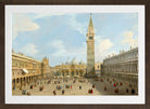 Canaletto Print, The Piazza San Marco, Venice, looking east towards the basilica — brown frame