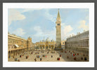 Canaletto Print, The Piazza San Marco, Venice, looking east towards the basilica — dark grey frame