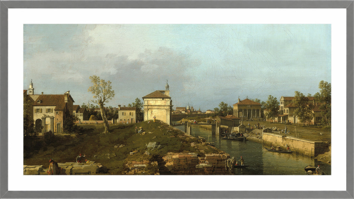 Canaletto Print, The Porta Portello, Padua — light grey frame