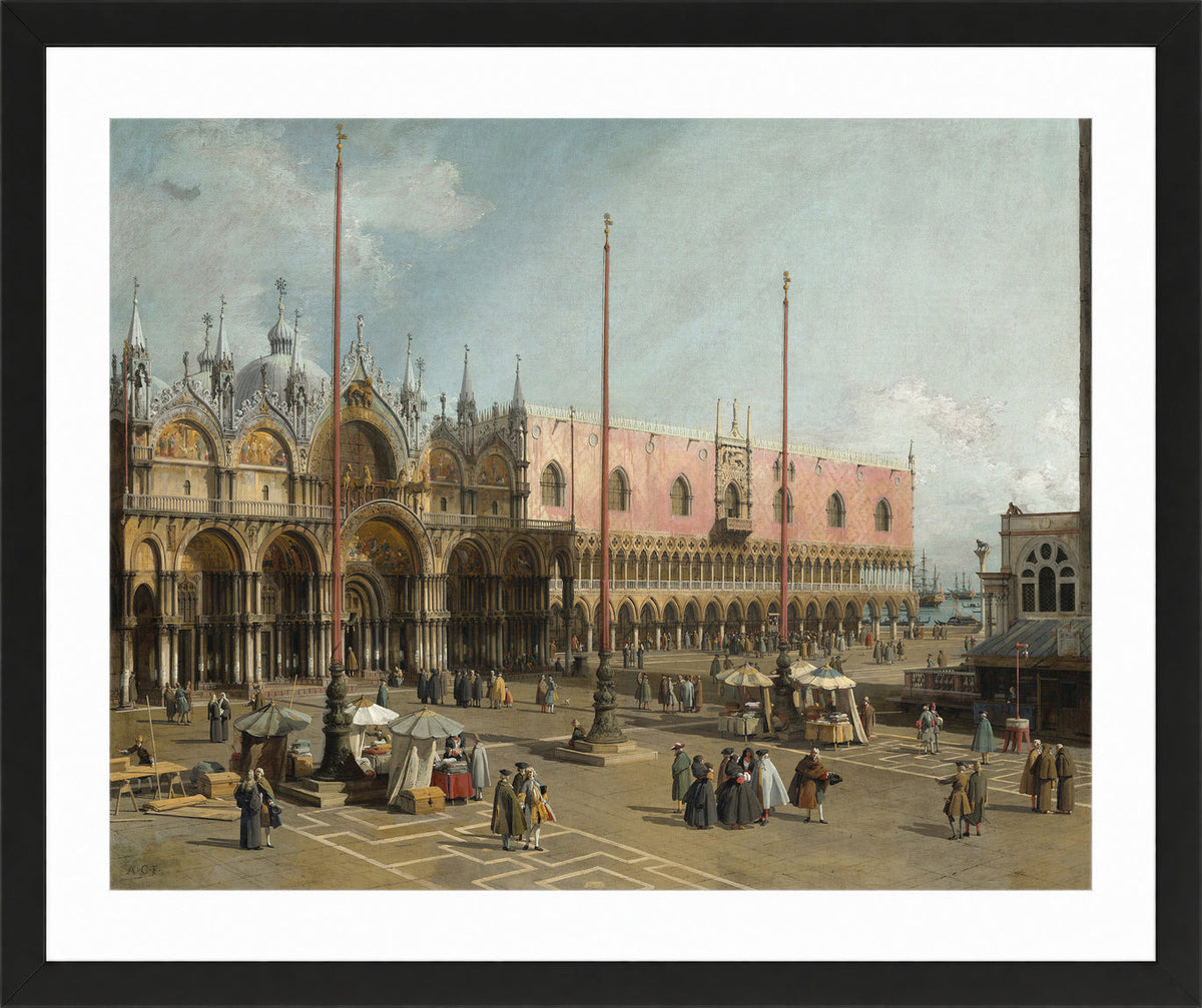 Canaletto Print, The Square of Saint Mark’s, Venice (1742-1744) — black frame