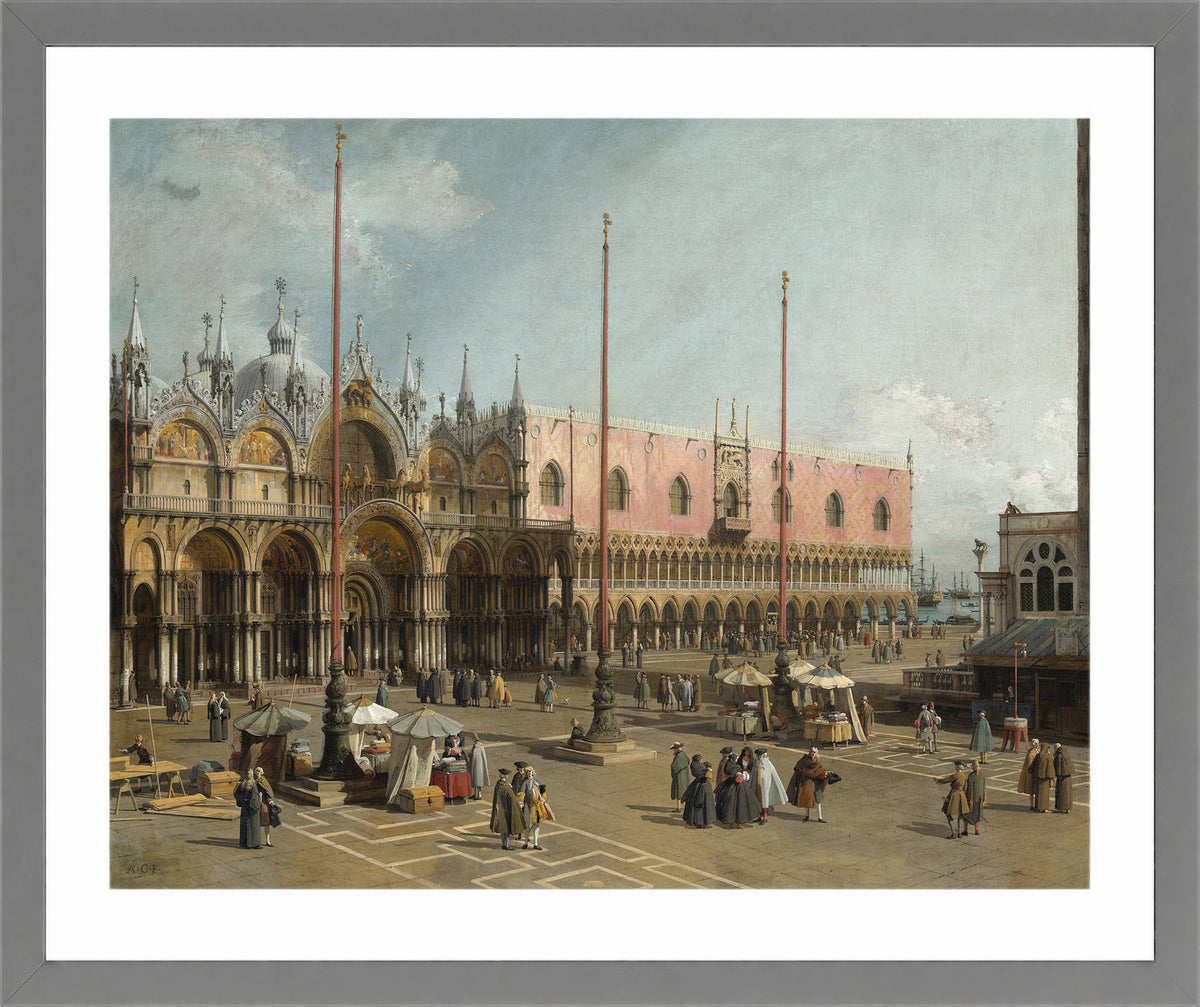 Canaletto Print, The Square of Saint Mark’s, Venice (1742-1744) — light grey frame