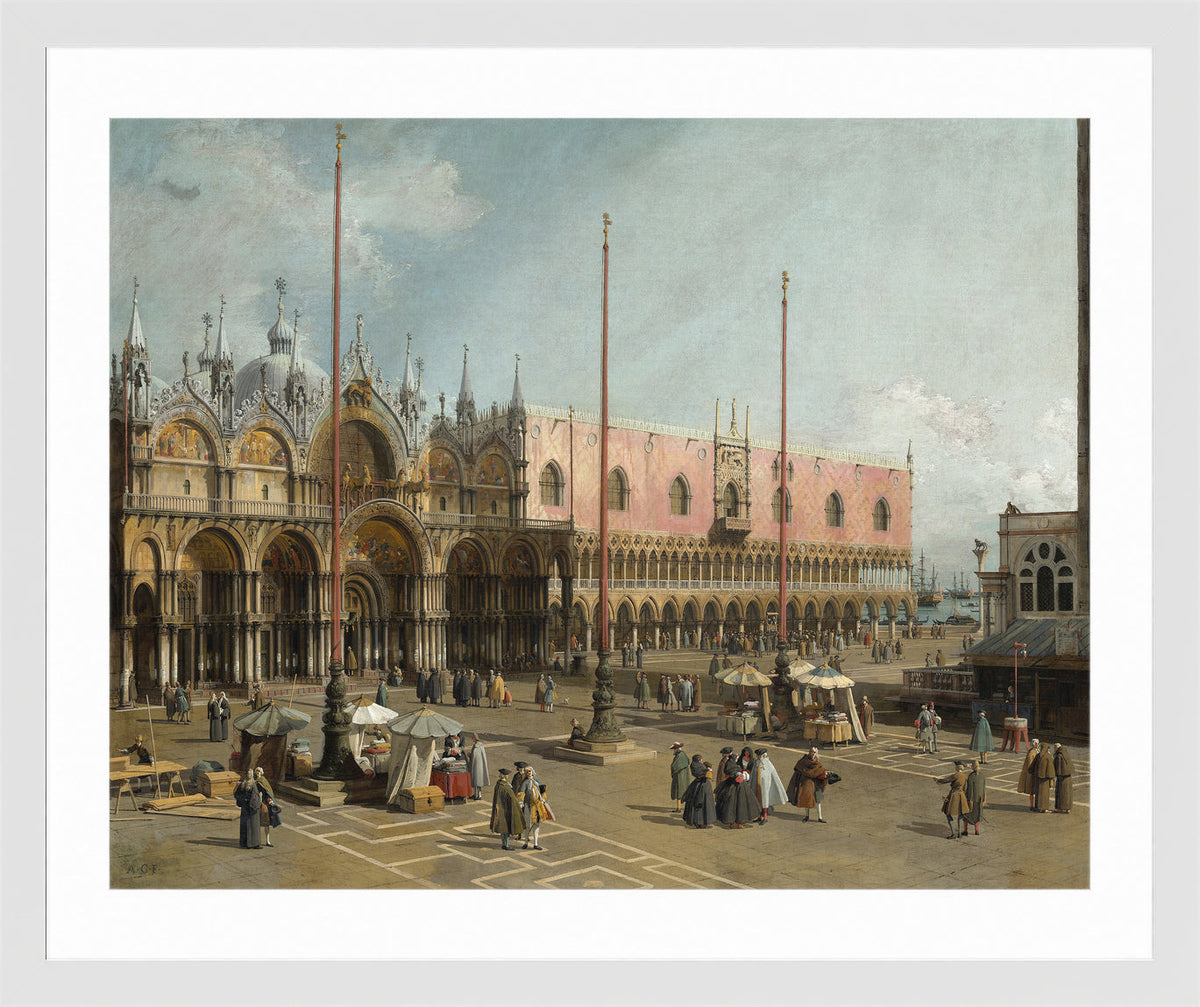 Canaletto Print, The Square of Saint Mark’s, Venice (1742-1744) — white frame