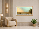 Canaletto Print, The Thames from the Terrace of Somerset House, Looking toward Westminster — art deco roomset