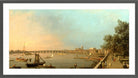 Canaletto Print, The Thames from the Terrace of Somerset House, Looking toward Westminster — dark grey frame
