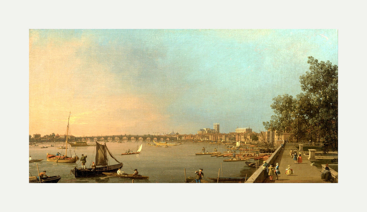 Canaletto Print, The Thames from the Terrace of Somerset House, Looking toward Westminster — rolled canvas