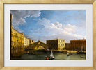 Canaletto Print, Venice, a view of the Grand Canal and the Rialto Bridge from the North — gold frame