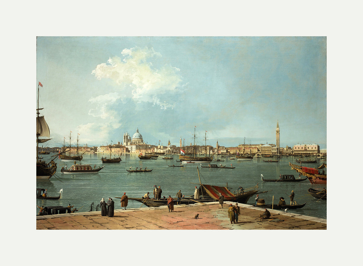 Canaletto Print, Venice, the Bacino di San Marco from San Giorgio Maggiore — rolled canvas