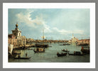 Canaletto Print, Venice, the Bacino di San Marco from the Canale della Giudecca — light grey frame