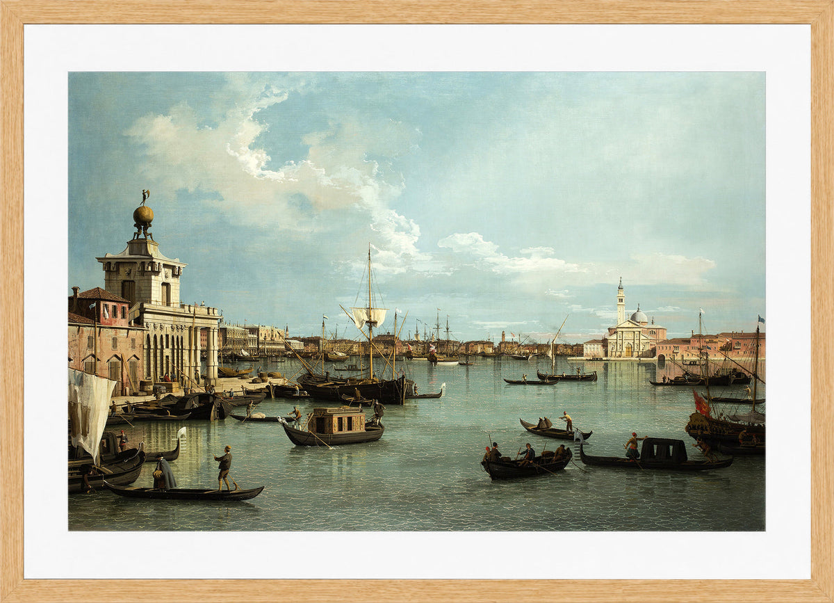 Canaletto Print, Venice, the Bacino di San Marco from the Canale della Giudecca — oak frame