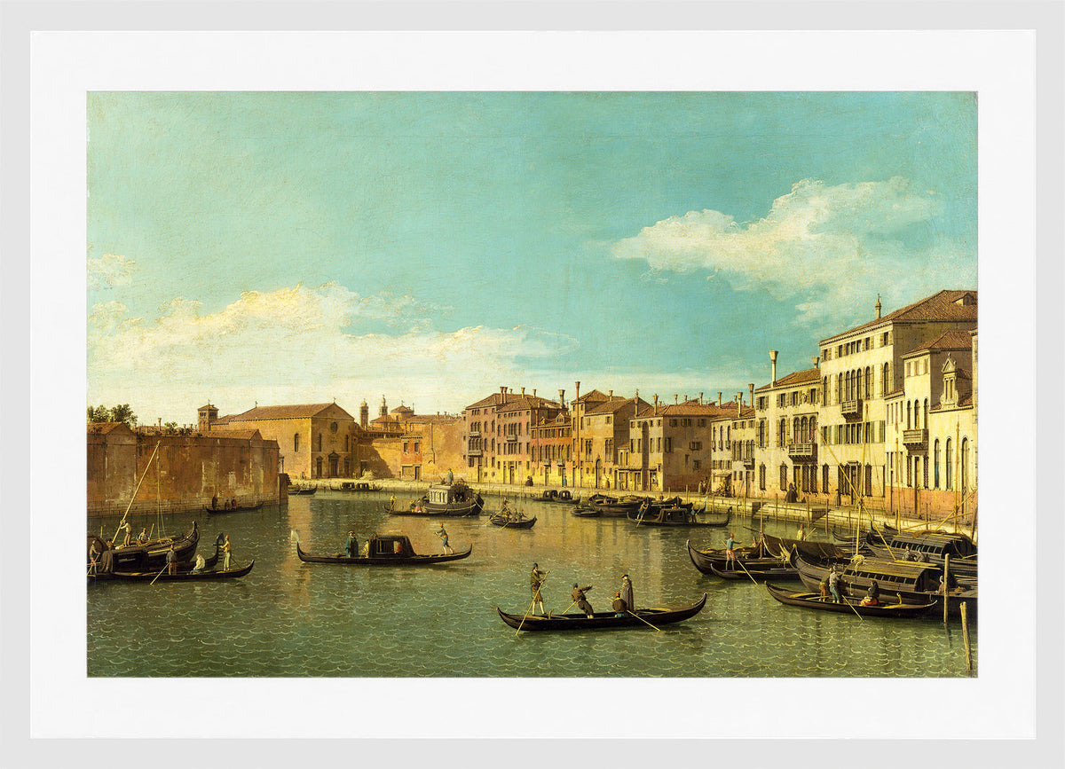 Canaletto Print, Venice, the Canale di Santa Chiara — white frame