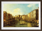 Canaletto Print, Venice, the Grand Canal from the Palazzo Dolfin-Manin to the Rialto Bridge — brown frame