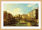 Canaletto Print, Venice, the Grand Canal from the Palazzo Dolfin-Manin to the Rialto Bridge — oak frame