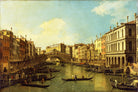 Canaletto Print, Venice, the Grand Canal from the Palazzo Dolfin-Manin to the Rialto Bridge — unframed