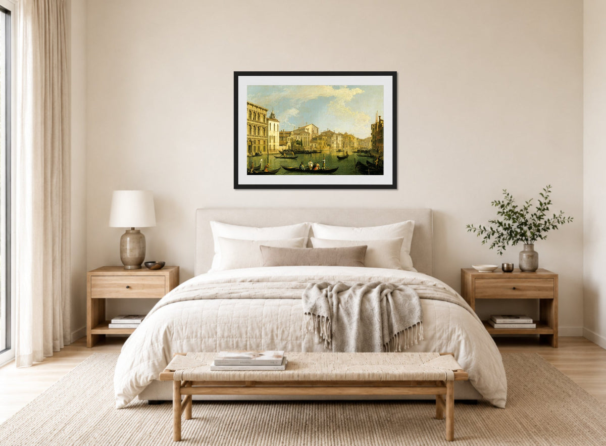 Canaletto Print, Venice, the Grand Canal from the Palazzo Flangini to San Marcuola — bedroom
