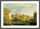 Canaletto Print, Venice, the Grand Canal from the Palazzo Flangini to San Marcuola — dark grey frame