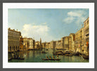 Canaletto Print, Venice, the Grand Canal from the Palazzo Foscari to the Carità — dark grey frame