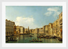 Canaletto Print, Venice, the Grand Canal from the Palazzo Foscari to the Carità — white frame
