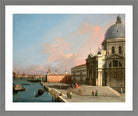 Canaletto Print, Venice, the Grand Canal looking East with Santa Maria della Salute — light grey frame