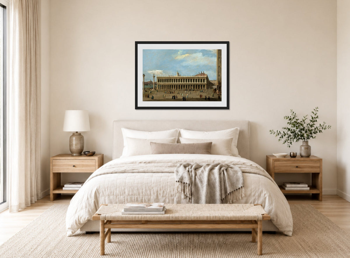 Canaletto Print, Venice, the Piazzetta, looking west, with the Libreria — bedroom