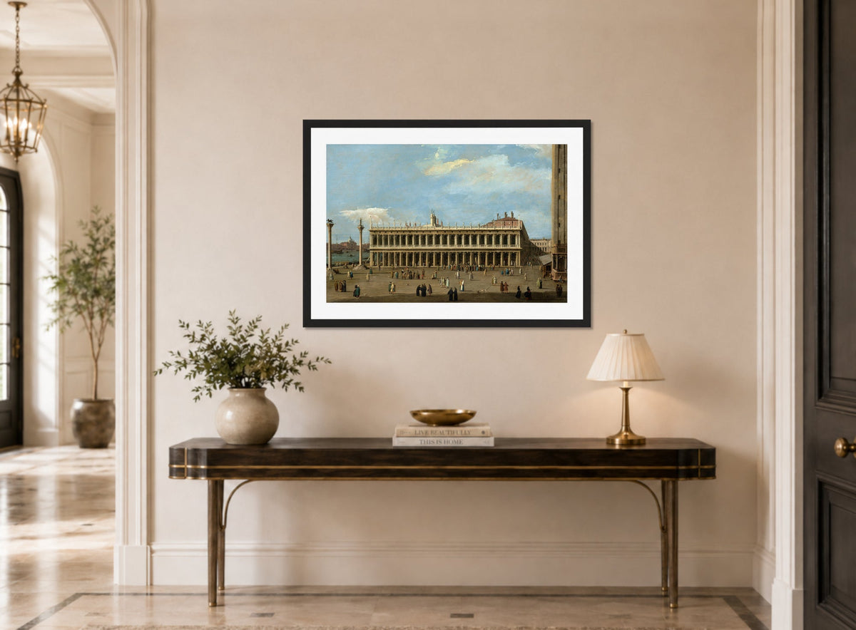 Canaletto Print, Venice, the Piazzetta, looking west, with the Libreria — hallway