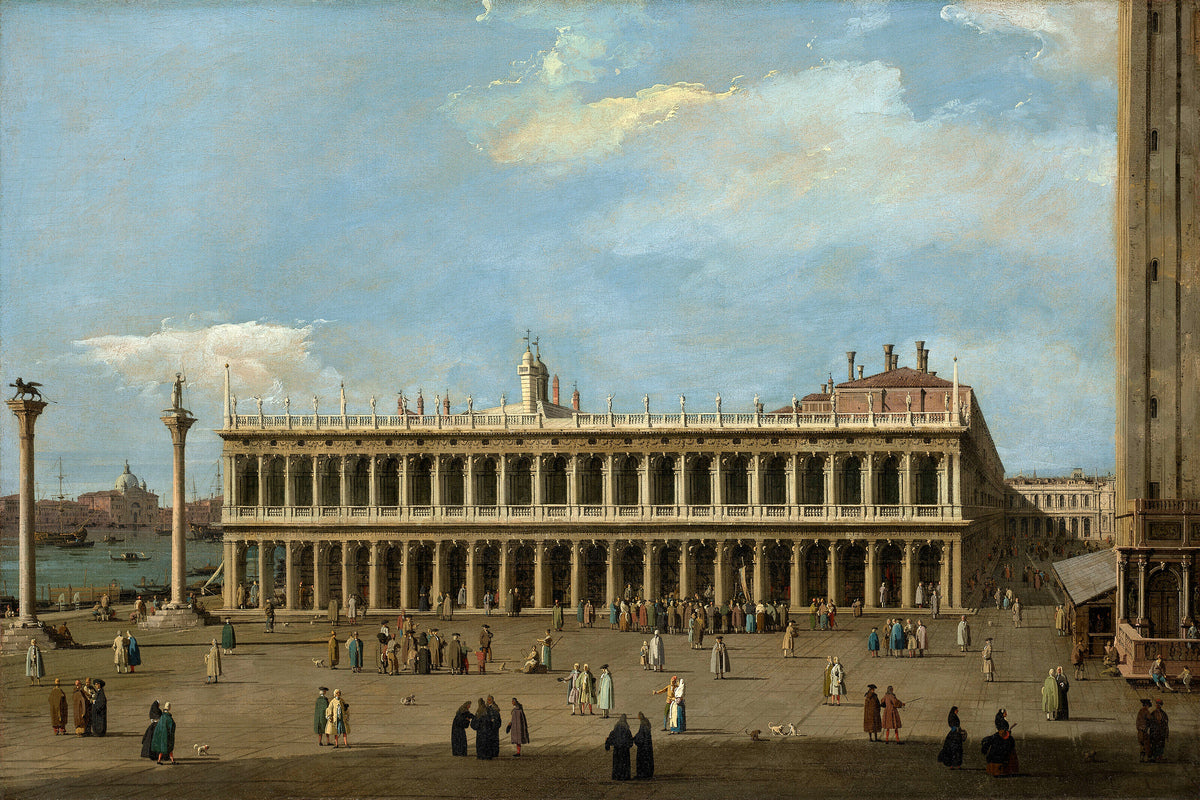 Canaletto Print, Venice, the Piazzetta, looking west, with the Libreria — unframed