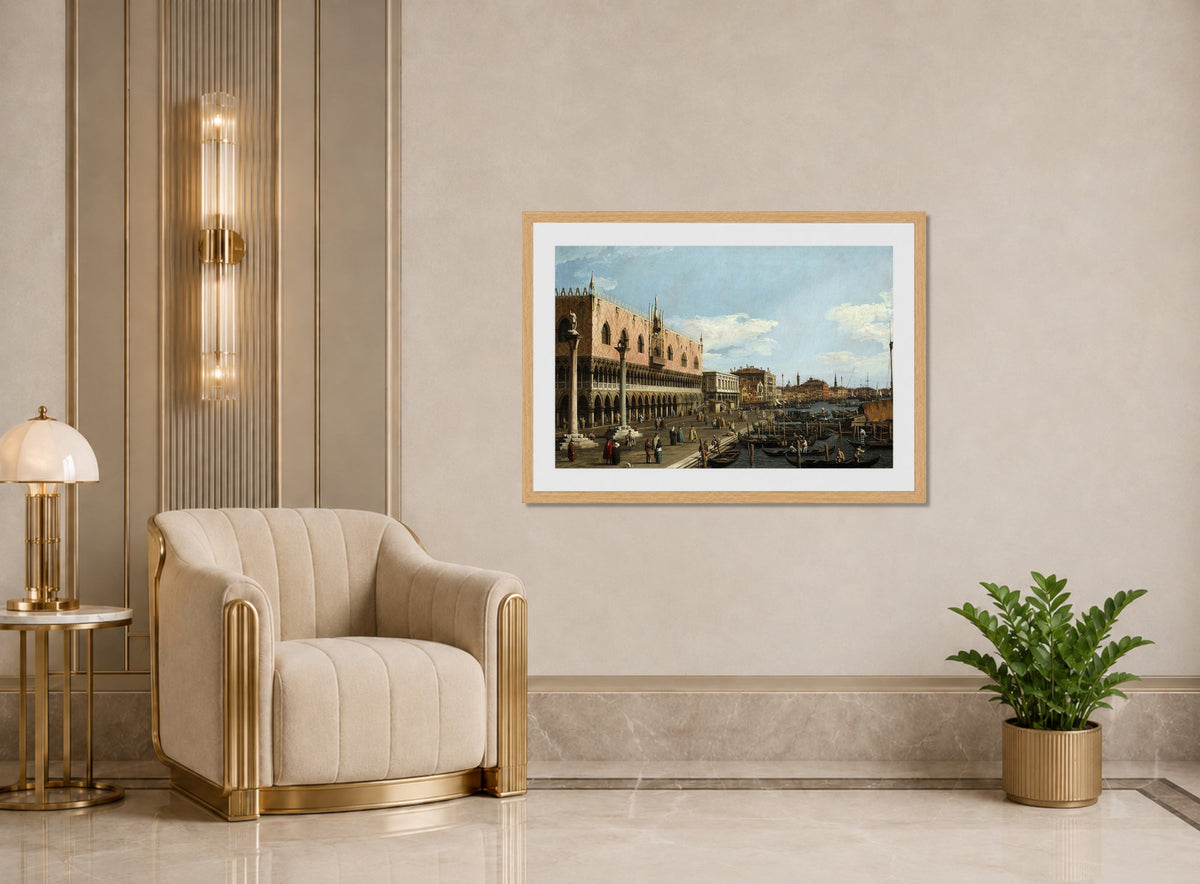 Canaletto Print, Venice, the Riva degli Schiavoni — art deco roomset