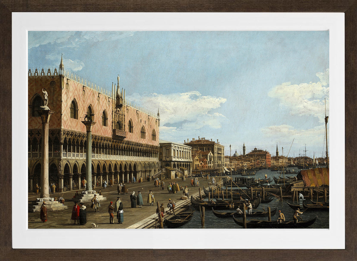 Canaletto Print, Venice, the Riva degli Schiavoni — brown frame