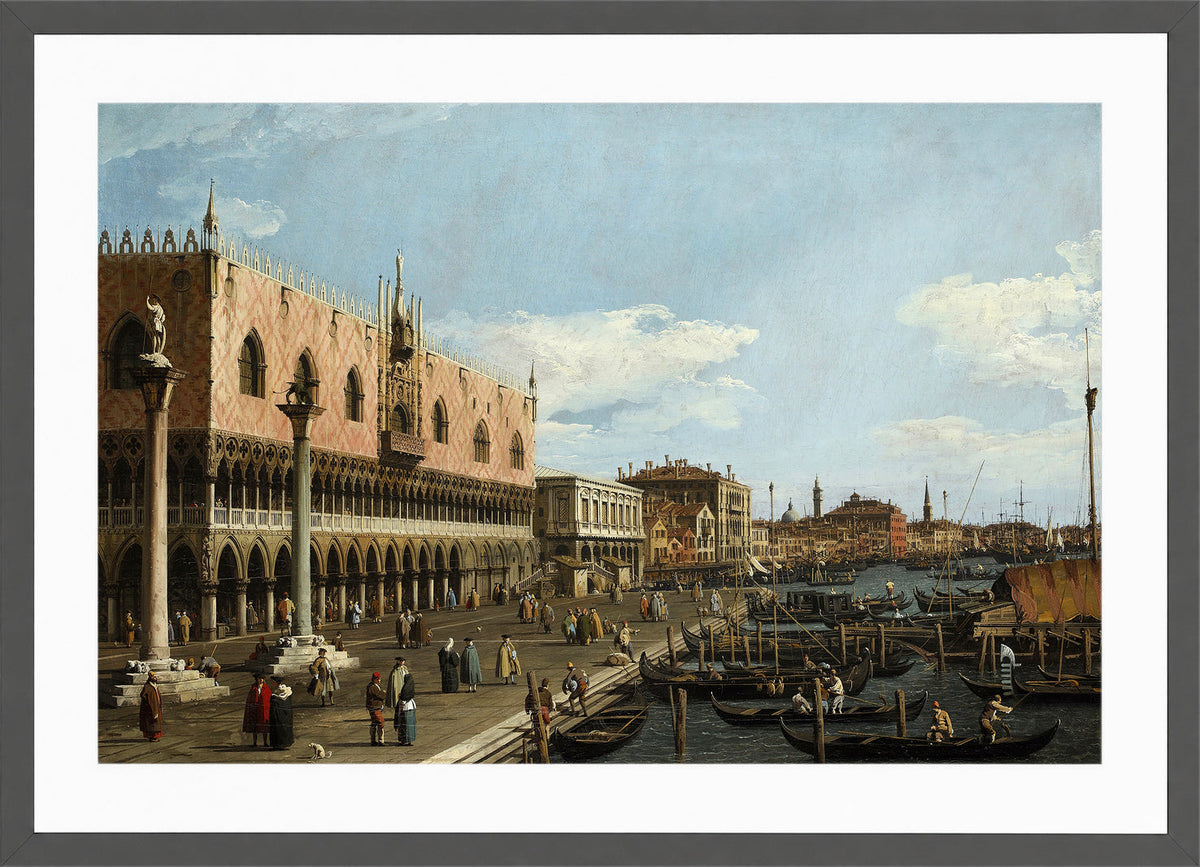 Canaletto Print, Venice, the Riva degli Schiavoni — dark grey frame