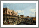Canaletto Print, Venice, the Riva degli Schiavoni — light grey frame