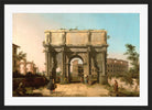 Canaletto Print, View of the Arch of Constantine with the Colosseum — black frame