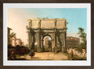 Canaletto Print, View of the Arch of Constantine with the Colosseum — brown frame