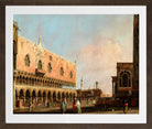 Canaletto Print, View of the Piazzetta San Marco Looking South (1735) — brown frame