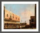 Canaletto Print, View of the Piazzetta San Marco Looking South (1735) — dark grey frame