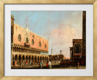 Canaletto Print, View of the Piazzetta San Marco Looking South (1735) — gold frame