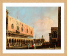 Canaletto Print, View of the Piazzetta San Marco Looking South (1735) — oak frame