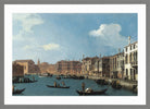 Canaletto Print, Vue du canal de Santa Chiara, à Venise (View of the Santa Chiara Canal, Venice) (1730) — light grey frame