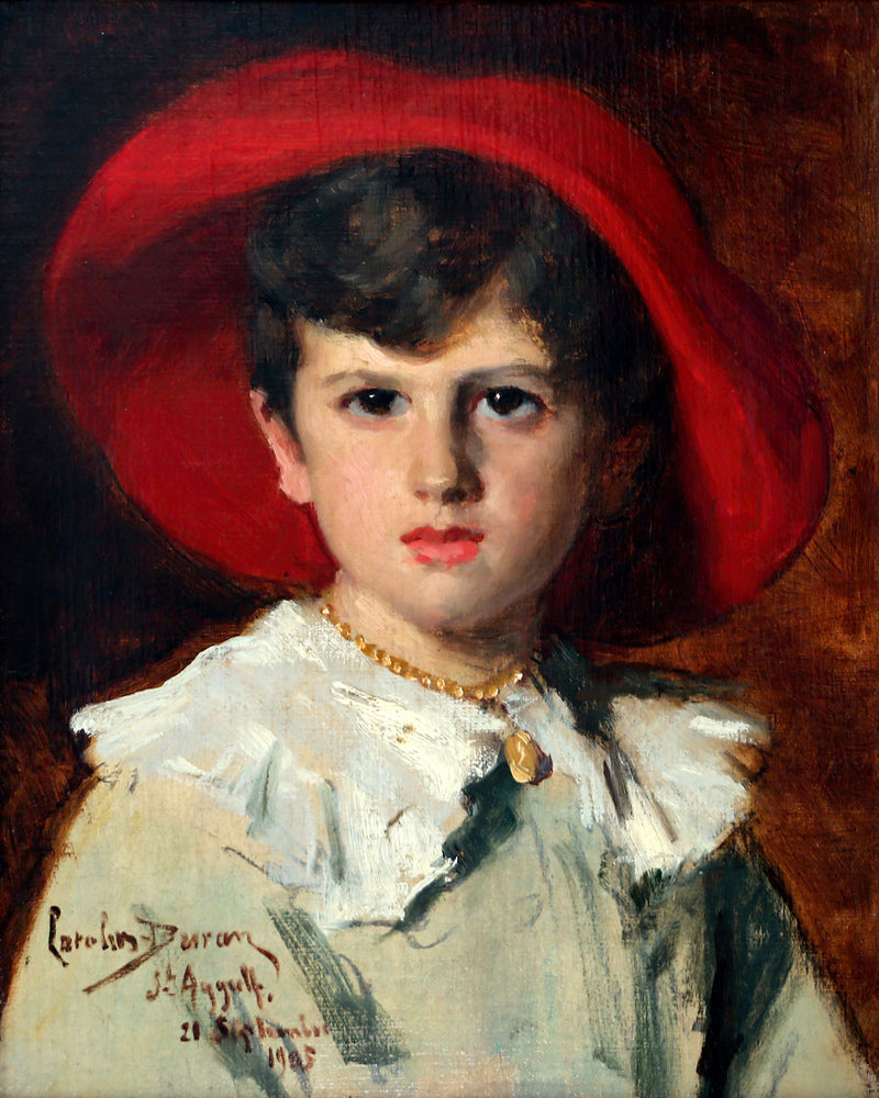 Carolus-Duran Print, Child in a Red Hat (Michel Feydeau, Son of Georges) (1905) — unframed