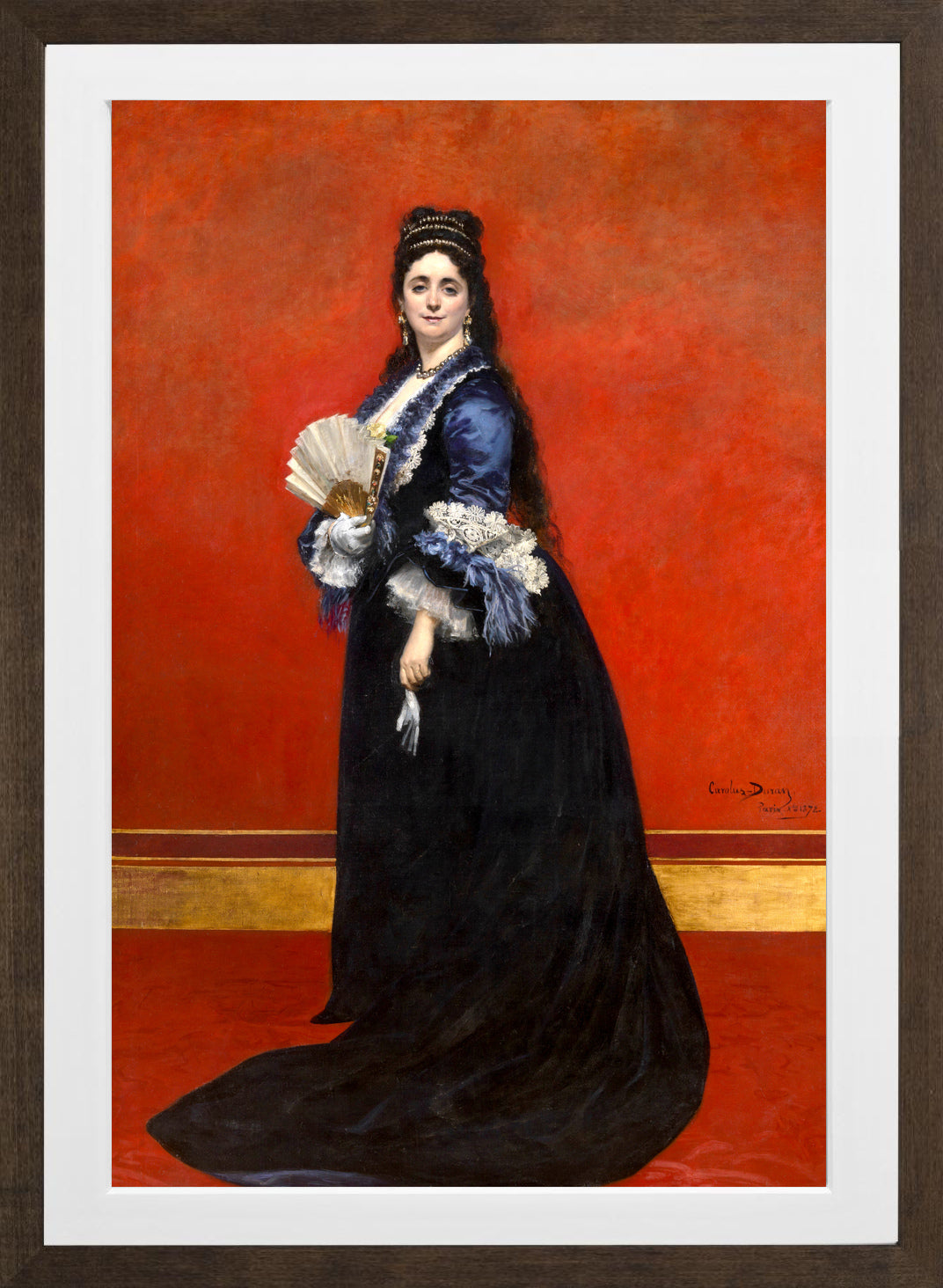 Carolus-Duran Print, Countess Rattazzi, née Maria-Laetitia Bonaparte-Wyse (1872) — brown frame
