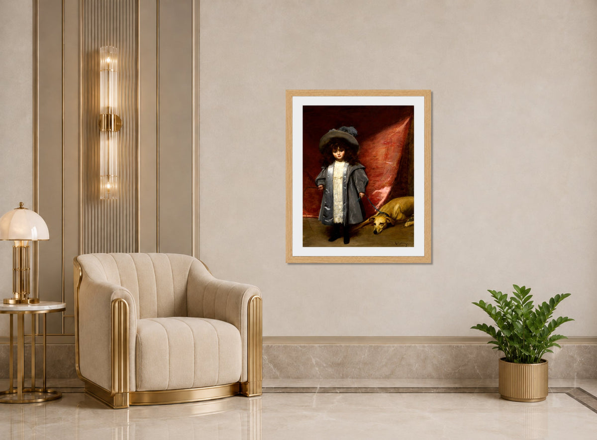 Carolus-Duran Print, Child with Dog (1899) — art deco roomset