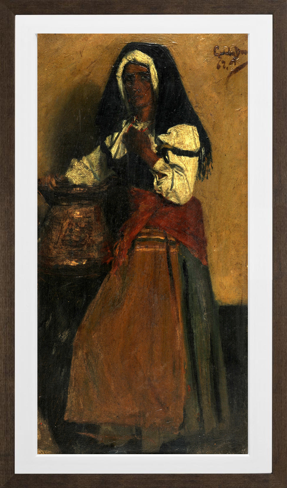 Carolus-Duran Print, Neapolitan Woman (1862) — brown frame