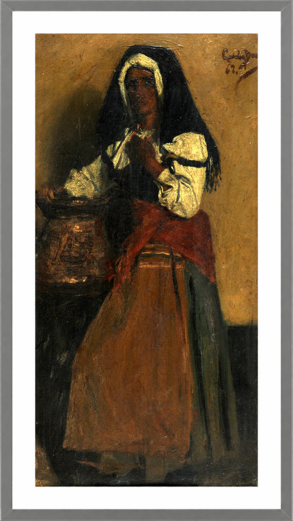 Carolus-Duran Print, Neapolitan Woman (1862) — light grey frame
