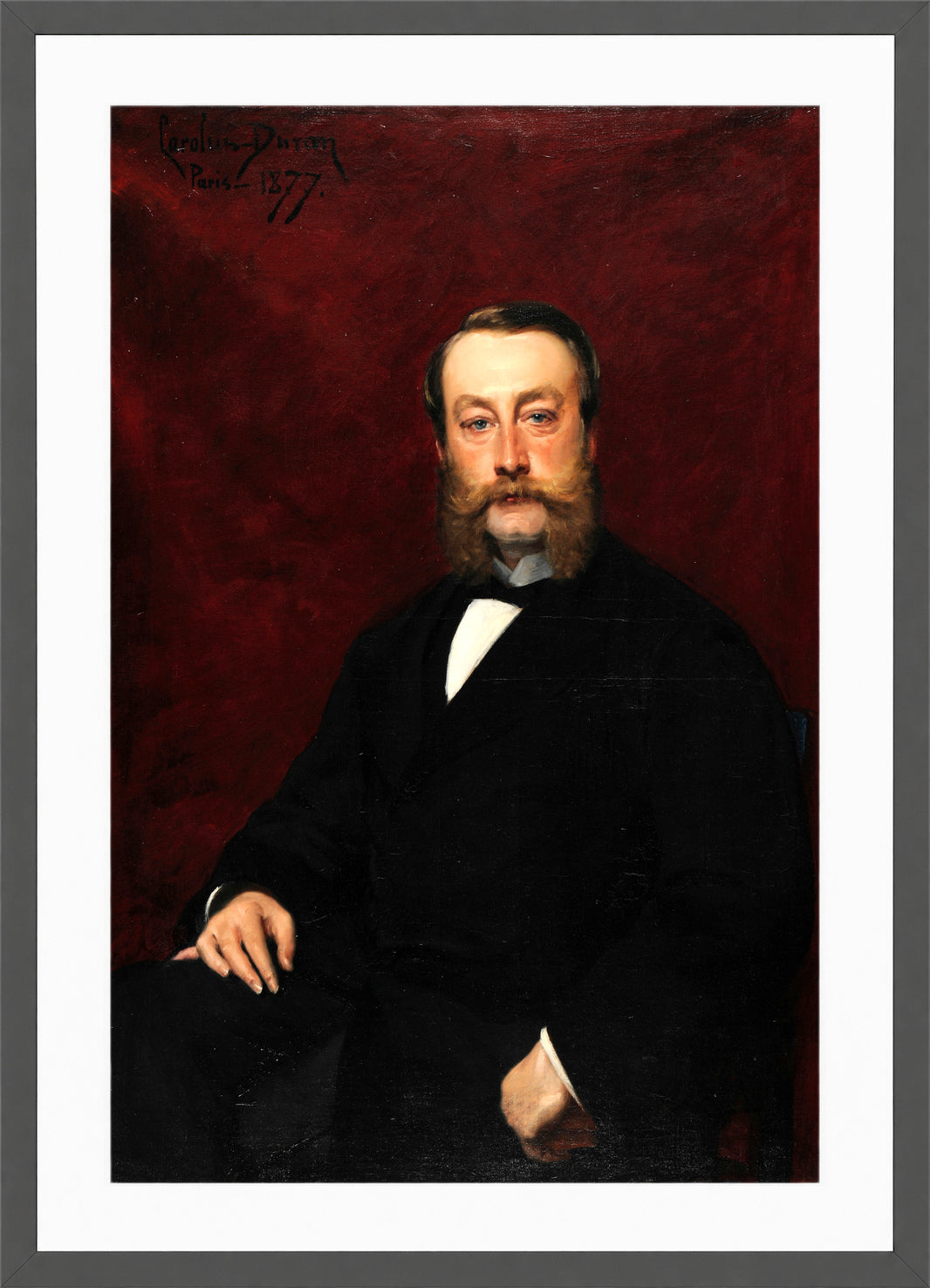 Carolus-Duran Print, Henri Alexandre Louis Pommery (1877) — dark grey frame