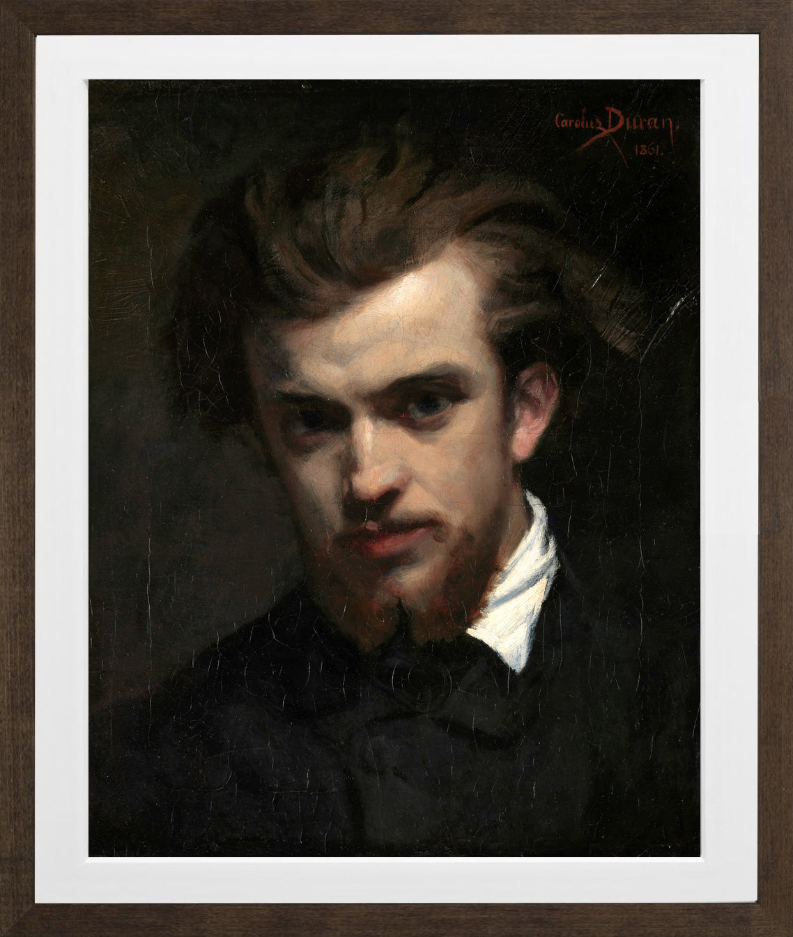 Carolus-Duran Print, Henri Fantin-Latour (1861) — brown frame
