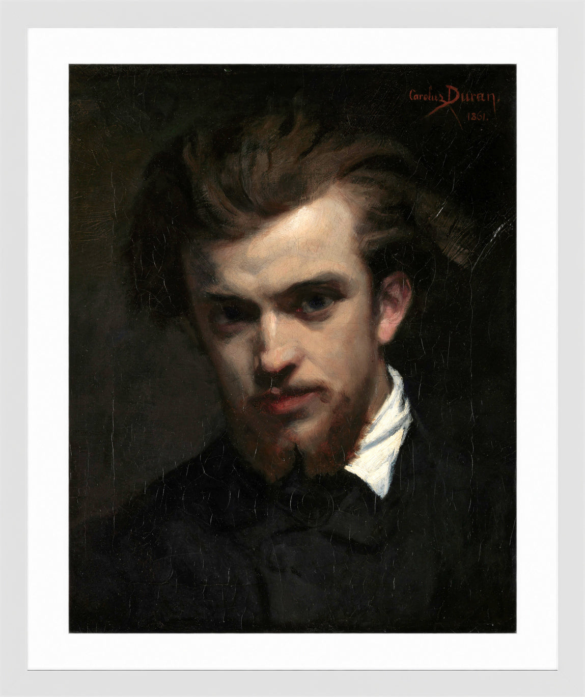 Carolus-Duran Print, Henri Fantin-Latour (1861) — white frame