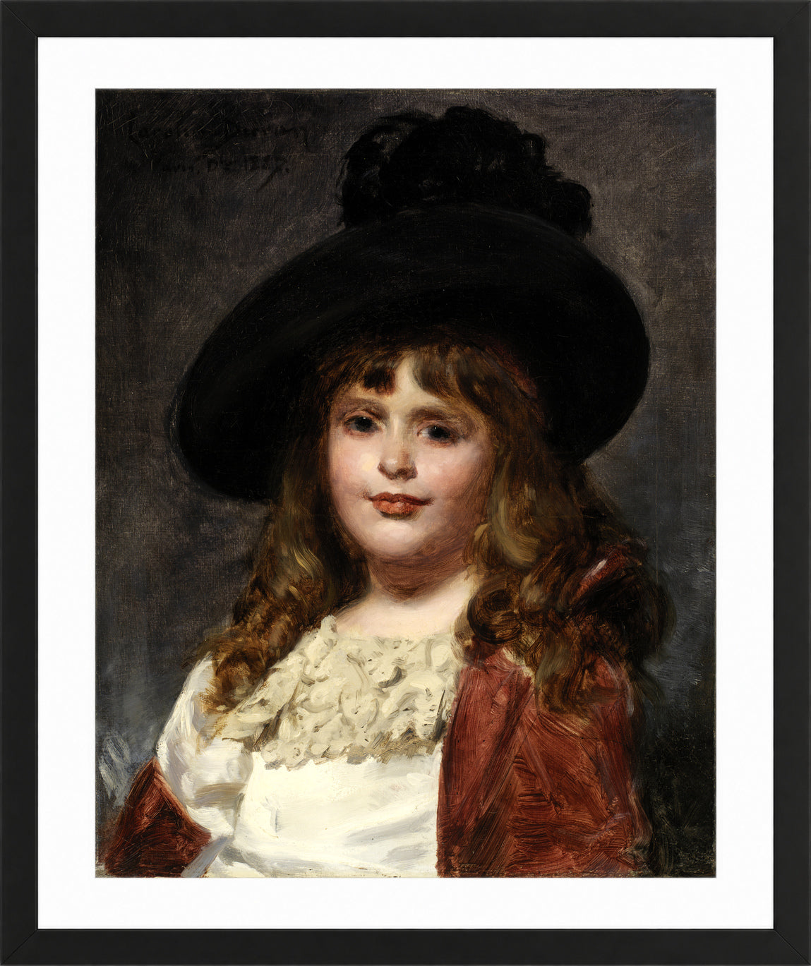 Carolus-Duran Print, Laura at Seven (1887) — black frame